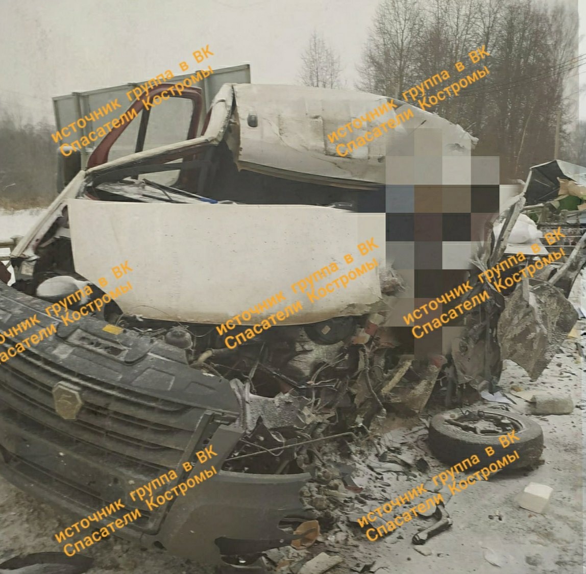 Смертельное ДТП: на костромской трассе столкнулись два грузовика