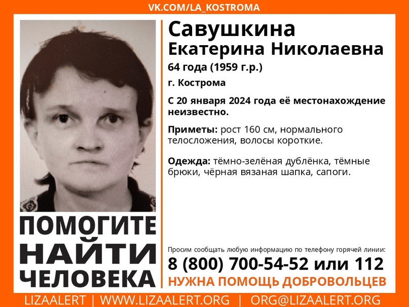 В Костроме 3 месяца не могут найти пожилую женщину