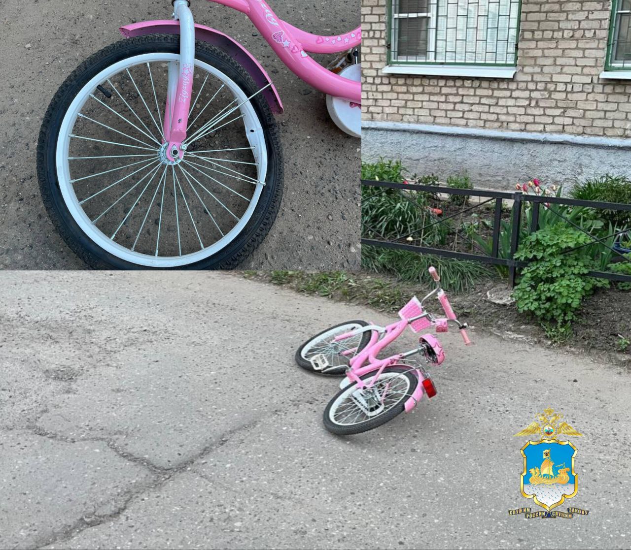 Школьница на розовом велосипеде угодила под колеса Ауди в Костроме