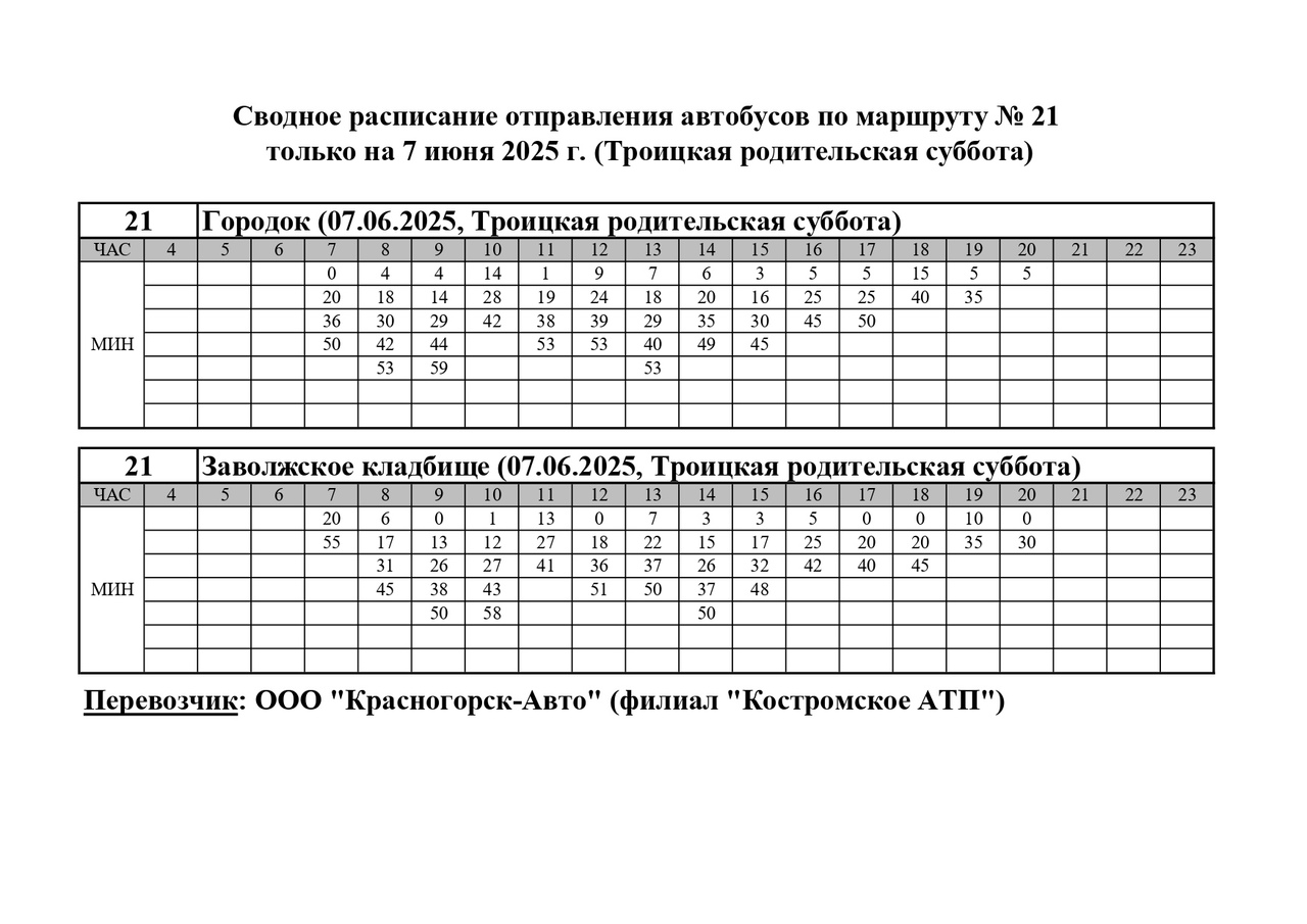 В Костроме на Троицкую родительскую субботу увеличат количество автобусов до кладбищ