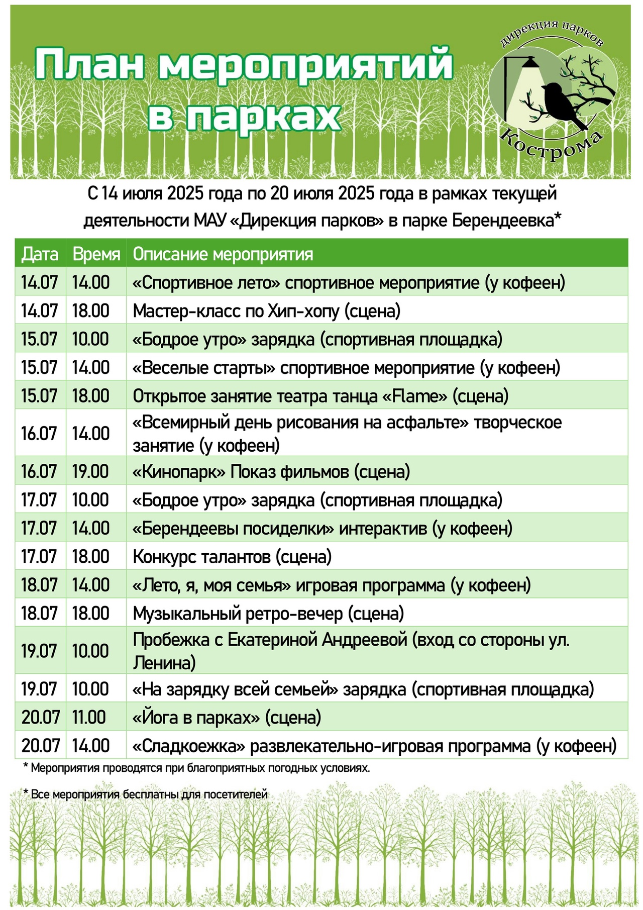 Фестиваль красок и сладкий праздник: как костромичи проведут выходные в городских парках