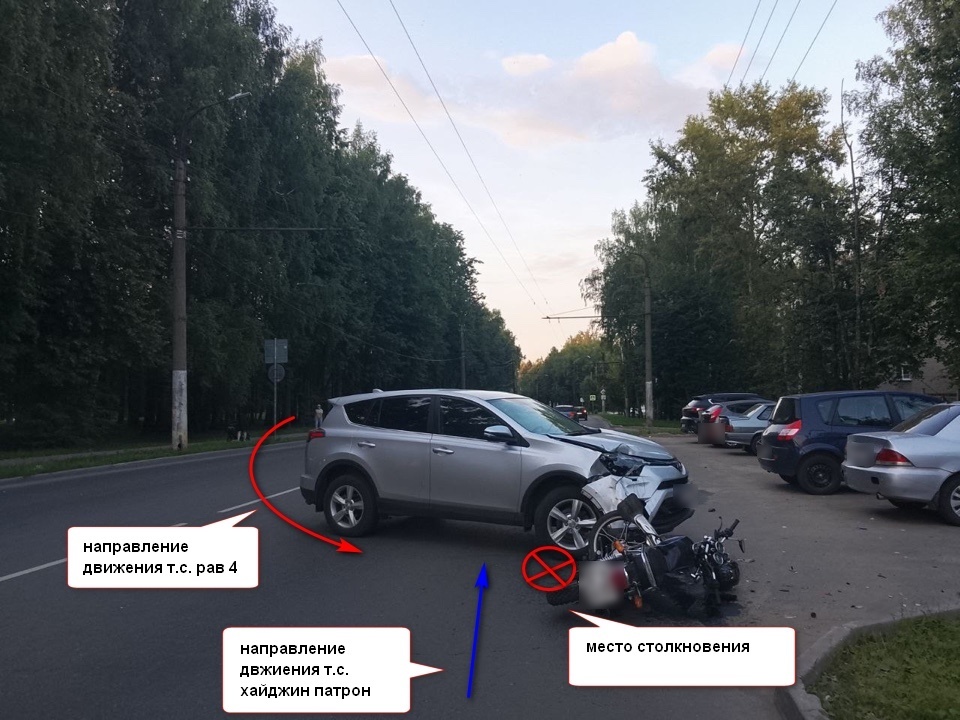 В Костроме на улице Юрия Беленогова сбили мотоциклиста