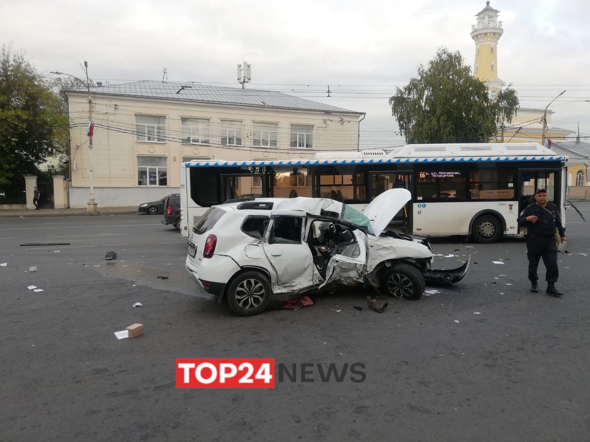Пенсионер пострадал в жутком ДТП с автобусом в центре Костромы