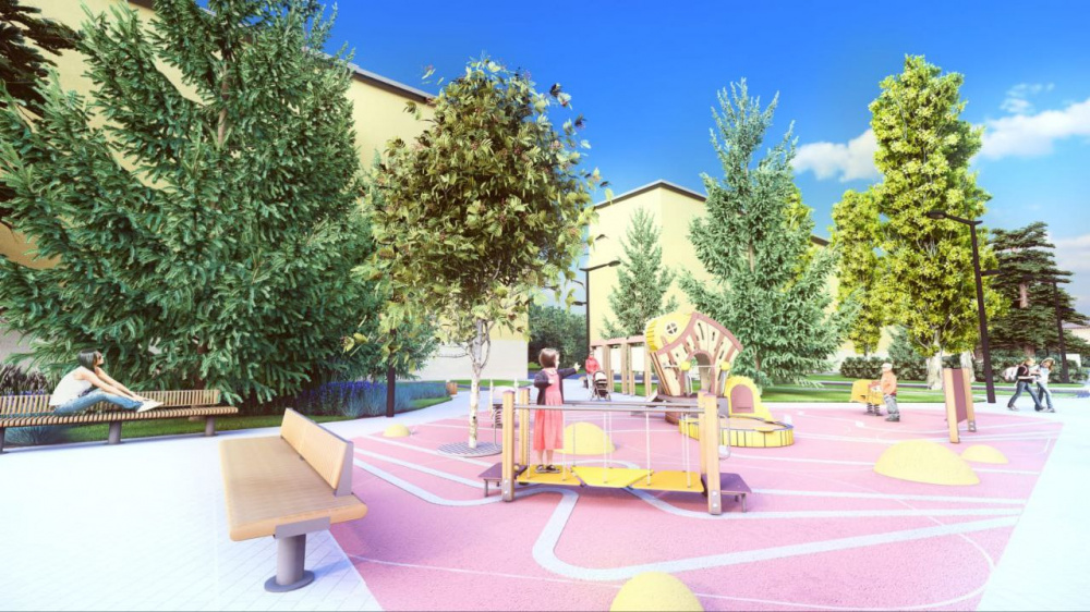 Лаз-тоннель и оригинальный ручеек: в Костроме осовременили сквер со слоником