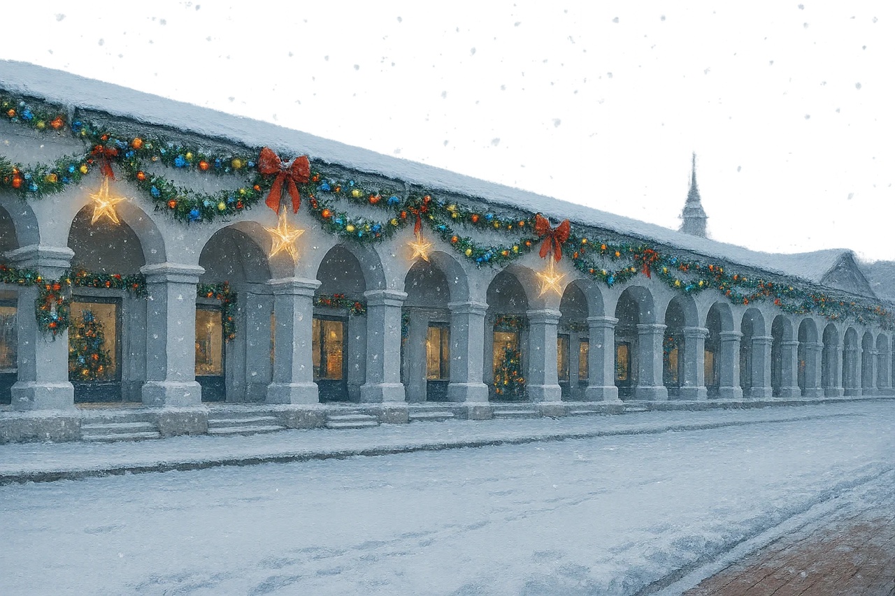 Старинные торговые ряды в Костроме засияют к Новому году креативом