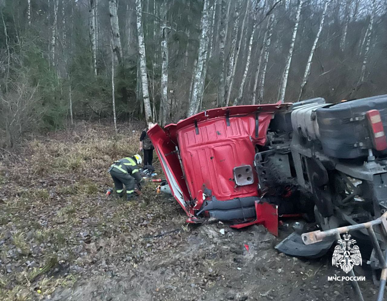 На трассе под Костромой лоб в лоб столкнулись два грузовика