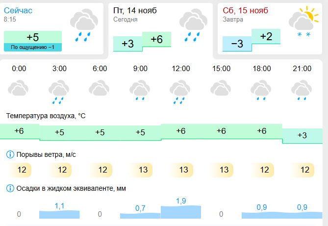 14 ноября стало предпоследним теплым днем в ноябре