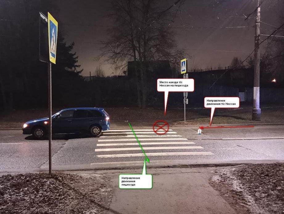 В Костроме на «зебре» сбили старушку