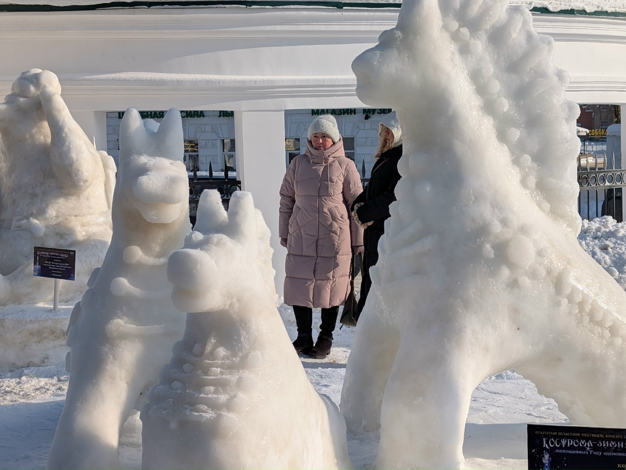 Ледяные медведи и снежные богатыри: в Центральном парке Костромы «ожила» зимняя сказка