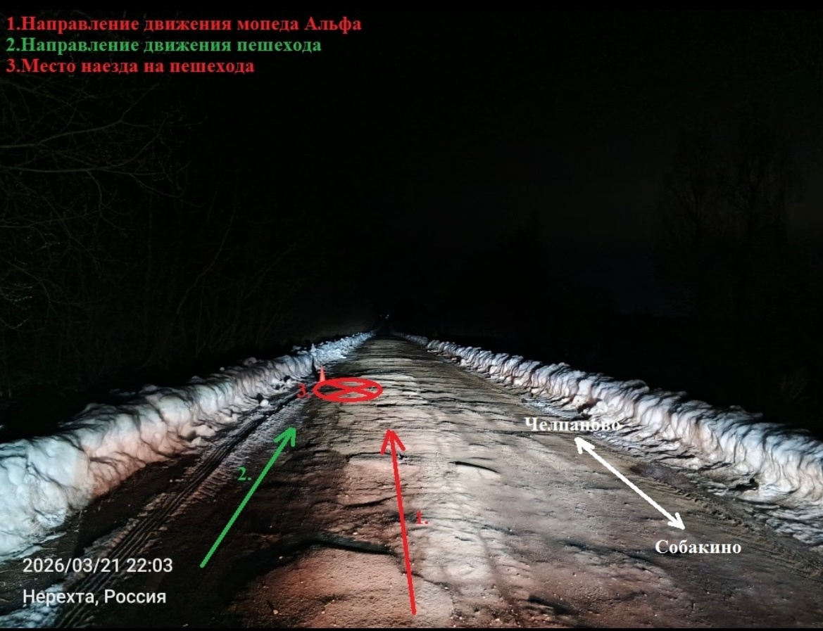 Под Костромой подросток сбил на отцовском мопеде женщину