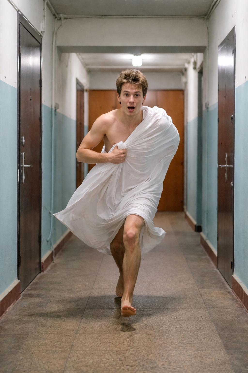 Костромич лишился смартфона и продуктов пока бегал в простыне по подъезду