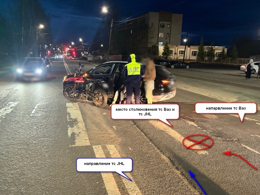 В Костроме в аварии на Самоковской пострадал молодой мотоциклист