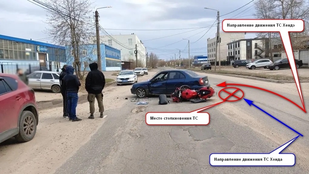 В Костроме на Локомотивной в аварии пострадал мотоциклист