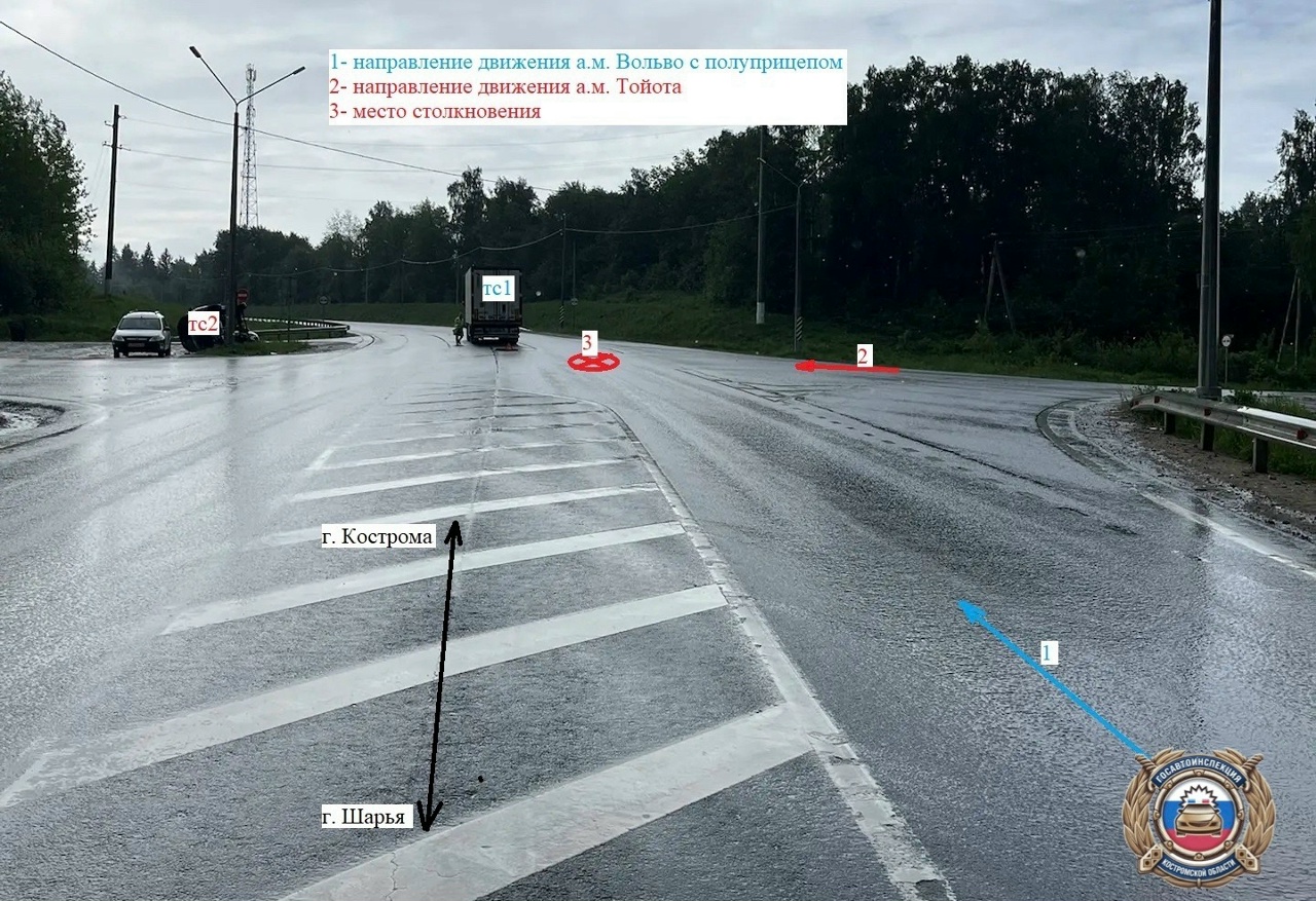 77-летний водитель устроил ДТП на федеральной трассе под Костромой